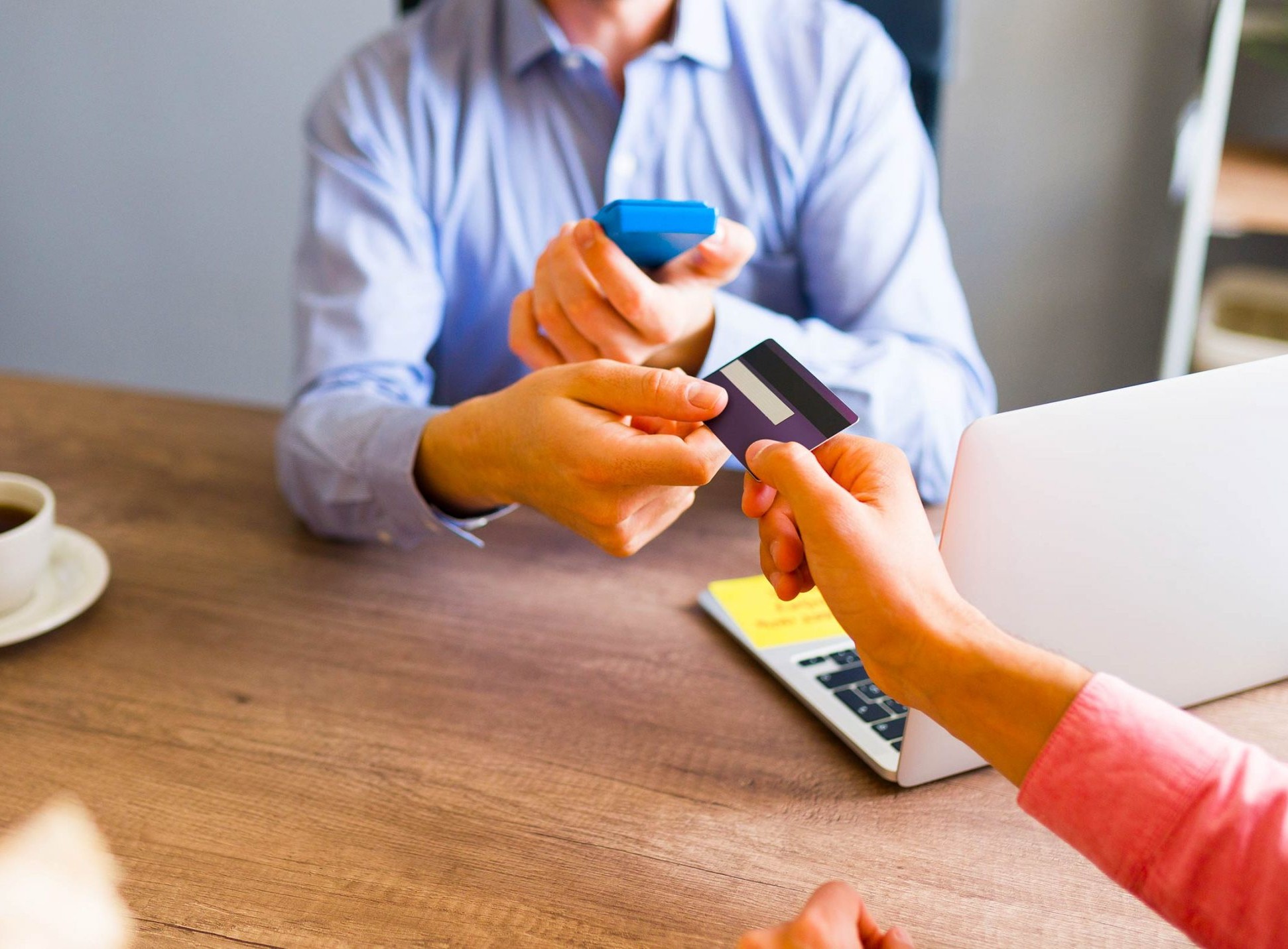 Customer at retail counter